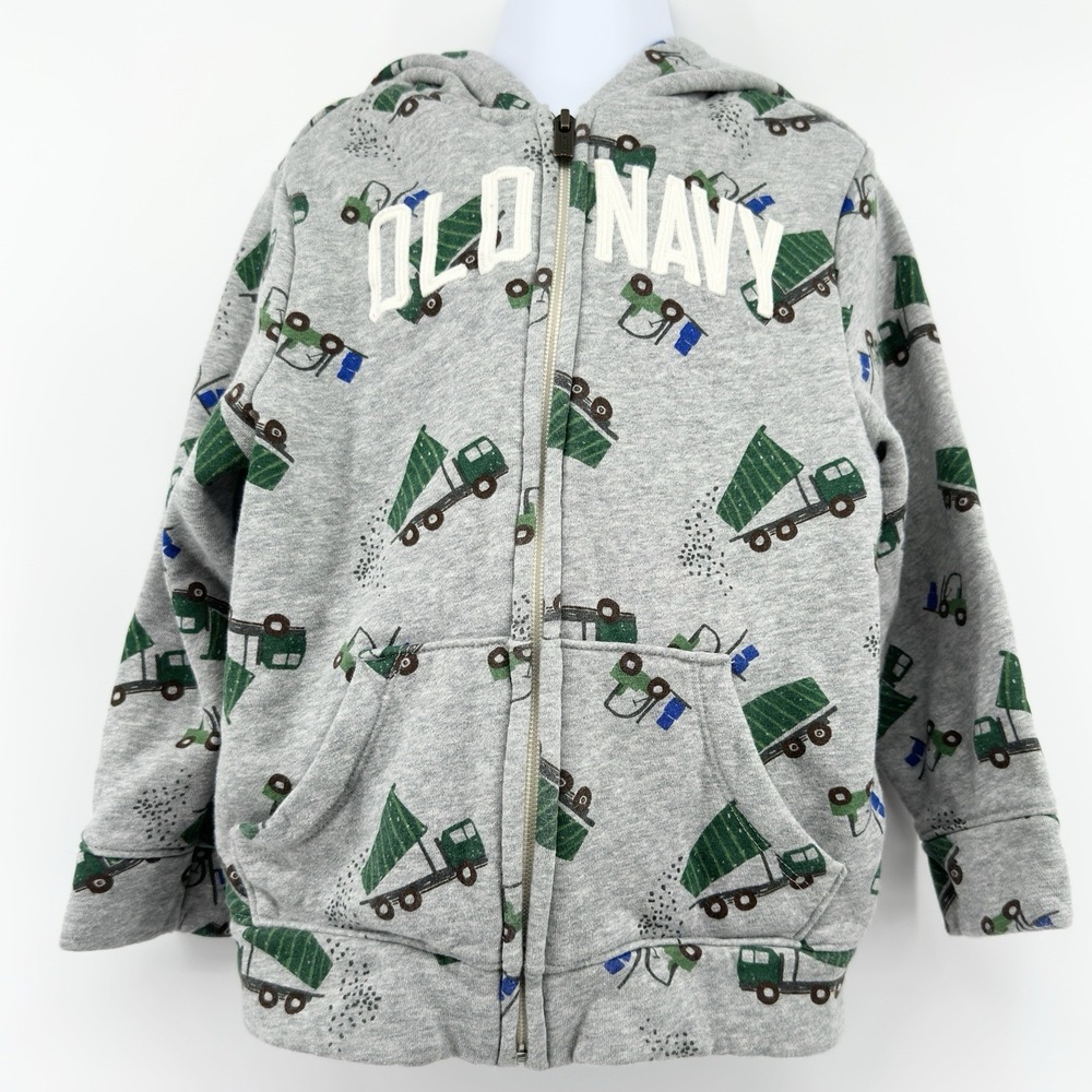 Old Navy Boys‎ Jacket Dump Trucks  Zip Up Hooded